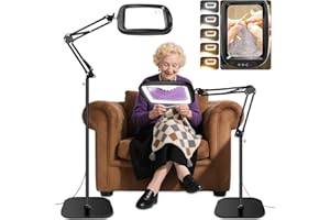 NZQXJXZ 10X 30X Lampe Loupe avec Lumière et Support, 2 en 1 Lampe Loupe sur Pied avec 60 LED à Luminosité Réglable, 5 Modes de Couleur, Loupe Éclairée pour Travail de Près, Couture, Artisanat, Loisirs