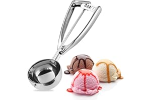 Cuillère à Crème Glacée avec Gâchette facile – Grande taille 2.60 po/6.3 cm Gâchette pour Purée de Pommes de Terre, Mélange de Cupcakes, Pâte à Biscuits, Boules Mellon