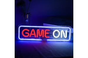 WANXING Game On Enseigne au néon Pour décoration murale Jeu Led Neon Light USB Acrylique Lumières décoratives pour salle de jeux Chambre Home Bar Jeu Concours Club Party Cadeau d'anniversaire (Bleu Rouge)