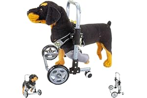 GENERIC Wózek dla psa na przednie łapy, regulowane wózki dla małych psów z 4 kołami, lekki wózek inwalidzki dla zwierząt z pomocami mobilności do chodzenia na łapach