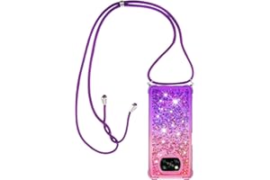 Paekear Funda con Cuerda para Xiaomi Poco X3 NFC/Poco X3 Pro, Carcasa de movil con Cuerda para Colgar - Correa para Hombro y Cordón Colgante/Brillante Arena movediza Cover Case con Banda Cordon