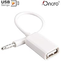 ONCRO® 3.5mm AUX Audio Plug to USB 2.0 Converter Adapter USB Aux Cable for Car MP3 Speaker U Disk USB Flash Drive Accessories