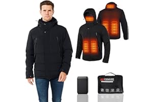 Mincoo Beheizbare Jacke Herren Damen Heizjacke Herren Beheizbare Jacke mit 7.4V 16000 mAh akku Winter Elektrische Herren Beheizte Jacke