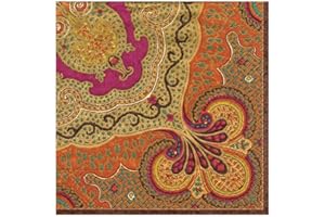 Caspari Jaipur Spice Paper Luncheon Napkins in Gold, Pack of 20