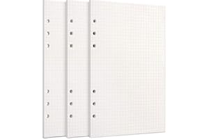 YSTrillion Papel de Recarga A5,135 Hojas Papel de Recambio A5 de Hojas Sueltas Adecuado 6 Agujeros Papel de Relleno de Carpetas para Notas,Agenda Filofax Bullet