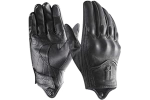 Harssidanzar Motorbike Gloves,Mens Leather Motorcycle Gloves Touchscreen Riding Racing Motorcoss Glove, GM028UKK