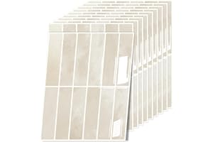 TFCIOD 3D Fliesenaufkleber, Dickere Küchenfliesen Selbstklebende 10 Stück, Wandfliesen Selbstklebend, Klebefliesen Küche Abziehbare,für Bad,Küche,Wand Dekoration Wasserdicht (Beige, 22.9x29cm)