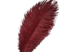Sowder 10pcs Ostrich Feathers 12-14inch(30-35cm) for Home Wedding Decoration(burgundy)