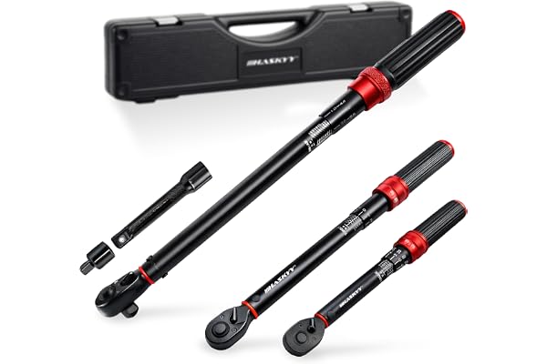 HASKYY Jeu de clés dynamométriques 1/4", 3/8", 1/2", 5-25 Nm, 20-120 Nm, 40-220 Nm, 3 pièces, pour vélo, moto, moteur, automobile, industrie, voiture, couple à cliquet