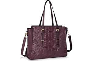 NUBILY Borsa Donna Grande Borsa Lavoro Donna Borsa Tracolla in Pelle PU Borsa PC 15.6 Pollici Borsa Tote Shopper Business Computerda Nero