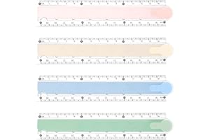 Popuppe 4 Pcs Plastic Folding Ruler - 30cm Transparent Geometric Ruler for School, Kids, Office
