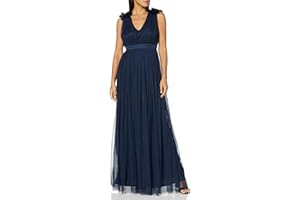 Maya Deluxe Maxivestido con Detalle de Volantes En Los Hombros Vestido de Dama de Honor para Mujer