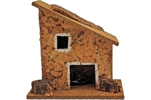Acan Tradineur - Casita Rural de Corcho y Resina para belén navideño, casa Decorativa de Pueblo, Aldea para Nacimiento, Pesebre, Navidad, 6,5 x 8 x 3,8 cm, Modelo Aleatorio