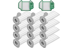 AWINKER 12 Stück Staubsaugerbeutel und 2 Filter für Vorwerk Kobold VK7 FP7 Premium Filtertüten Staubsauger Akku Beutel