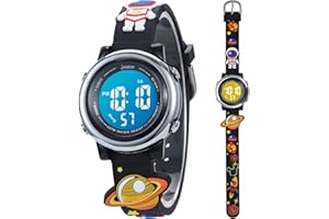 Mamiddle Orologio Digitale per Bambin Orologio Sportivo a Cartoni 3D per Ragazze Ragazzo con Sveglia Data Cronometro LED 3ATM