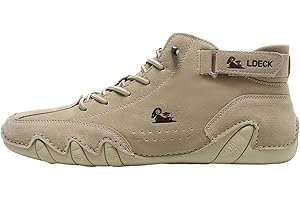 Eteslot for Wiecel Barfußschuhe Leder - Lederstiefel Herren - for Ldeck Barfussschuh - Wildleder Schuhe Herren - Leder Boots Herren Mode Glamour Barfußschuhe - Lässige Outdoor-Sneaker Zum Wandern