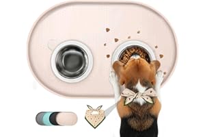 Conlun podkładka pod miskę dla psa, podkładka z krawędziami o wysokości 1,2 cm, mata do karmienia kotów do zapobiegania rozlaniu, wolna od BPA silikonowa mata z krawędzią, gumowa podkładka pod miskę