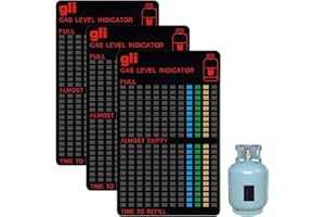 RBLEOTE 3 Stück Magnetische Füllstandsanzeige, Gasflasche Füllstandsanzeige für Propan-Gas, Weiche Magnetische Adsorption, Wiederverwendbar, Geeignet für Haushaltsküchen, Camping, Wohnmobil