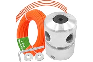 Zeqeey Aluminium Fadenkopf Rasentrimmer Trimmerfaden Doppelfadenkopf M8 M10 mit 2,4mm x 15m Faden für Rasentrimmer Freischneider Motorsense Ersatzfadenspule