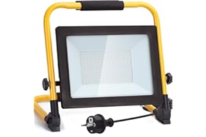 Aigostar Foco de Trabajo LED 100W,9000LM,Foco LED Portátil con Giratorio 360º,Impermeable,Soporte plegable,para Uso en Interiores y Exteriores,para Obra, Taller, Garaje,6500K Luz Blanca