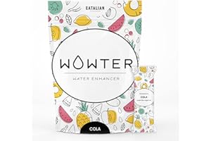 WOWTER by AMZ BETTER, Poudre Pour Aromatiser l’eau, 24 Sachets de Poudre de Saveur Cola, Sans Calories, Sans OGM, Sans Gluten, Sans Sucre, Made in Italy, 48 g