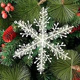 ▶ COPOS DE NIEVE DE NAVIDAD - Copo de nieve hecho de plástico, y el cuerpo está trenzado con cuerdas brillantes. Perfecto para decoraciones navideñas con tema de nieve en invierno y traiga el espíritu navideño a su hogar.