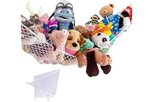 LZY Teddy Hammock - Large Mesh Toy Hammock for Stuffed Animals, Soft Toy Storage Solution, Perfect for Children's Bedroom, Baby Room, (70 * 47 * 47inch) - White