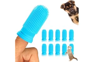 VINUWU 10 Stück Zahnbürste Hund, 360º Hundezahnbürste Finger Zahnbürste Katze, Silikon Haustiere Zähne Reinigung Zahnbürste Kit für Hunde, Welpen, Katzen & Kleine Haustiere Zahnpflege