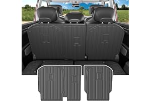 powoq 6&7 Seats Cargo Mat Compatible with 2024-2026 KIA EV9 Trunk Liner 2nd Backrest Mat TPE Cargo Liner Trunk Mat Replacement for 2024 2025 2026 KIA EV9 Accessories