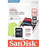 SanDisk 128GB Ultra microSDXC cards (2-pack) + SD adapter up to 120 MB/s with A1 App Performance UHS-I Class 10 U1 (Pack of 2