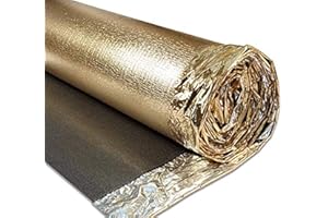 ACUSTICK Acoustic Sonic Gold Underlay 5mm Thick - Choose Any Size - for All Wood, Laminate Flooring - Damp Proof Mebrane - Great Sound & Heat Insulation (5mm Thick, 15m2-1 Roll)