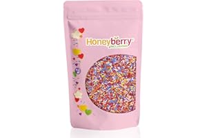 HONEYBERRY INCLUSIONS Small 6 Colour Sugar Strands Mix 200g - Premium Edible Decorating Vermicelli Sprinkles for Baking, Cupcake and Cake Decorations, Ice Cream, Dessert and Icing Decoration Toppers