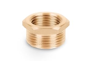 HYDROBIL BFG Water Pipe Plumbing Fittings 3/4" BSP Male x 1/2" BSP Female Reducer Bushing, BSP Fittings, Brass, Plumbing Joints and Connections, 10 Bar, Max. Temp. 95°C, BSP Connector