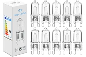 Vinmooog 10pcs Bombilla G9 40W 230V 2900K 480LM Regulable Blanco Cálido Halógena para Bombilla de Horno, Luz de Techo, Luz de Pared, Iluminación de Armario y más.