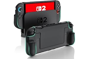 BHGift Coque pour Nintendo Switch 2 - Coque Rigide Compatible avec le Dock, Housse Anti-Rayures | Anti-Choc pour Switch 2025 (Noir)