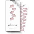 ohora Semi Cured Gel Nail Strips (N Pixie Dust) - Nude, Glitter, 30 Pcs for 2 Nail Cycles, UV Lamp Compatible, Salon-Quality, Long-Lasting & Easy to Apply, Includes 2 Prep Pads, Nail File & Stick