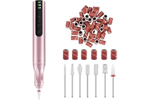 CGBE Electric Nail Files, 20000RPM Rechargeable Electric Nail Drill Machine, Cordless Electric Nail File Portable Manicure Pedicure Set for Acrylic Gel Nails - Pink