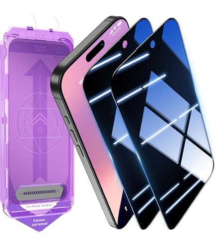 MAYtobe 2er Pack Blau Sichtschutzfolie Für IPhone 16 Plus – Anti-Spy, 9H Gehärtetes Glas, Bunter Blauton