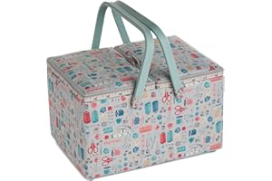 Hobby Gift Nähkästchen, groß, rechteckig, Doppeldeckel, Stich in der Zeit