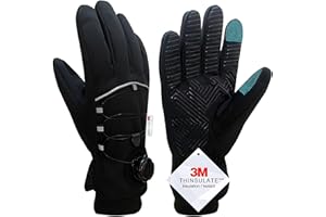 Nesirooh Guanti Invernali Uomo Donna, 3M Thinsulate Impermeabili Antivento Caldo Antiscivolo Touchscreen Guanti da Bici per Ciclismo Corsa Escursionismo Guida Sci