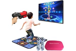 Damcoola TV Retro Spielkonsole mit 100+ Spielen, Videospielsystem für Kinder & Erwachsene mit AR Gun Game Toy, 200+ Dance Mat Songs, TV Plug& Play,2.4G Game Controllers Spielzeuggeschenk für Jungen