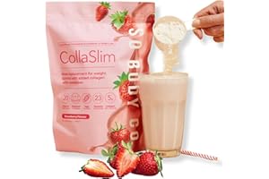SO BODY CO CollaSlim, Meal Replacement Shake with Added Collagen, Vitamins and Minerals, Balanced Meal, Diet Shake, Strawberry Flavour