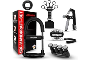 ‎HEPJAVAS HEPJAVAs 6in1 Handtrainer Set | Fingertainer, Unterarmtrainer, Gyroskop Ball, Fingerstrecker, Grip Ring & Widerstandsgriffen | Griffkraft Trainer für Sport, Reha, Physiotherapie, Arthritis & Klettern