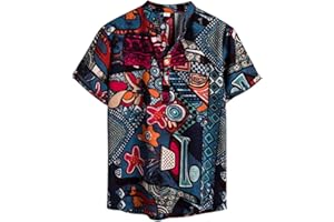 NEWISTAR Funky Uomo Camicia Hawaiana Regular Fit Maniche Corte 3D Stampata Floreale Hawaii Shirts per Le Vacanze in Spiaggia Tropicale