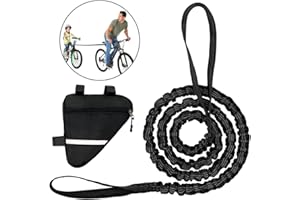 TUXUZAL Elástica Cuerda Remolque para MTB Bicicleta Cuerda de Remolque para Niños Cuerda de Nailon Bungee Cord para Bicicleta con El Marco del Bolso del Triángulo Negro, Peso Carga De hasta 500 Libras