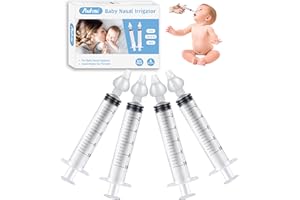 Aufisi Nasenspritze Baby, 4 Stück Nasenspüler Wiederverwendbare, Nasendusche Kinder 10ml Tragbares, Nasenspülung mit Silikon Nasensaugspitze, Hochwertigen Nasenspülset Sicherer und Komfortabel