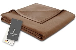 biederlack® Fluffy Cuddly Blanket Pure Cotton I Made in Germany I Oeko-Tex Standard 100 I Blanket Made of 100% Cotton in Chocolate Brown I Couch Blanket 150 x 200 cm | Sustainably Produced