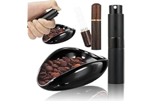 KITDAHOM Vasos Dosificadores de Granos de Café - Vaso Dosificador de Café + Botella Rociadora RDT + Aguja Distribuidora, Cerámica, Antiestático y Preciso, Ideal para Amantes del Café y Pour Over