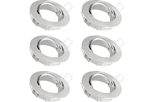 SEBSON 6x Foco empotrable Techo orientable incl. GU10 casquillo (LED / Halógeno) - Orificio de montaje ø75mm, ø83x21mm, redondo, aluminio cromo