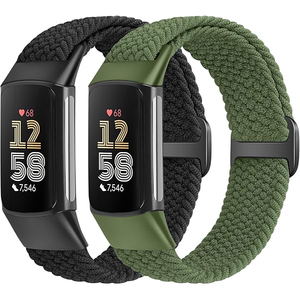 Bracelet En Nylon Tressé SOiiKE Pour Fitbit Charge 6/Charge 5 – Ajustable, élastique, Confortable Et Respirant, Compatible Avec Chargeur